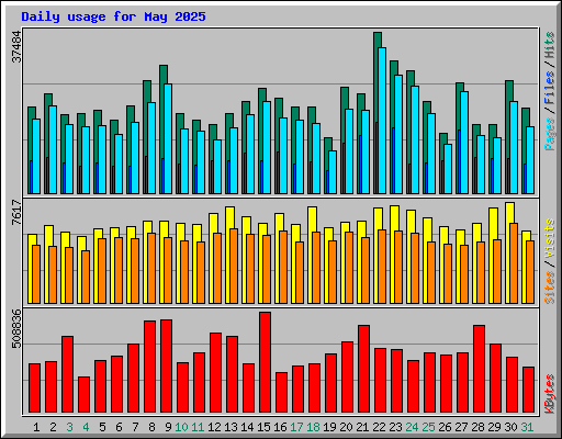Daily usage for May 2025
