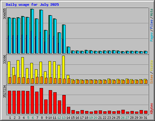 Daily usage for July 2025