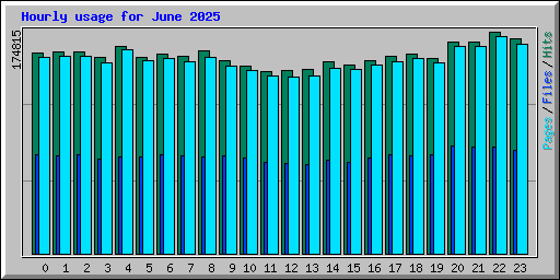 Hourly usage for June 2025